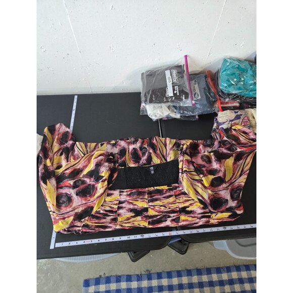 Terra & Sky Womens Long Sleeve Babydoll Top Plus Size 4X NWT Ruched Sheer Club - Picture 7 of 10